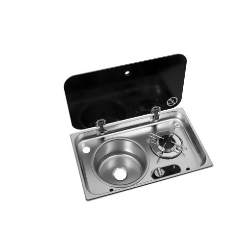 Navy Load Cam Kapaklı Ocak ve Sol Evye NL24001