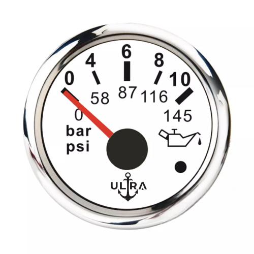 Ultra Yağ Basınç Göstergesi 10 Bar Beyaz